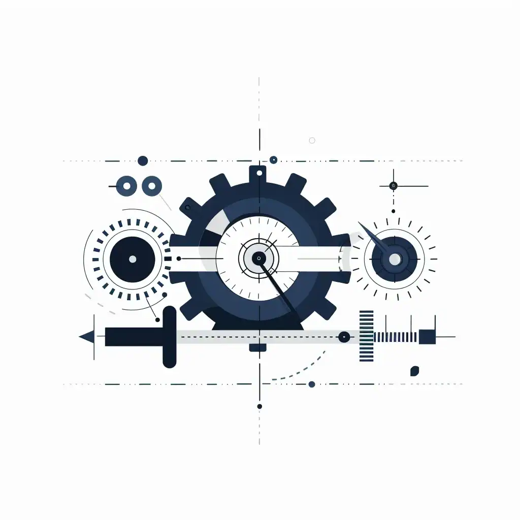 Precisie gereedschap illustratie symboliseert kwaliteit in systeem-architectuur en software development